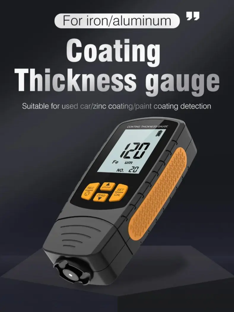 

Digital Coating Thickness Gauge for Cars Fe/NFe Detection Backlit LCD Paint Thickness Tester for Auto Body Shops Car Buyer