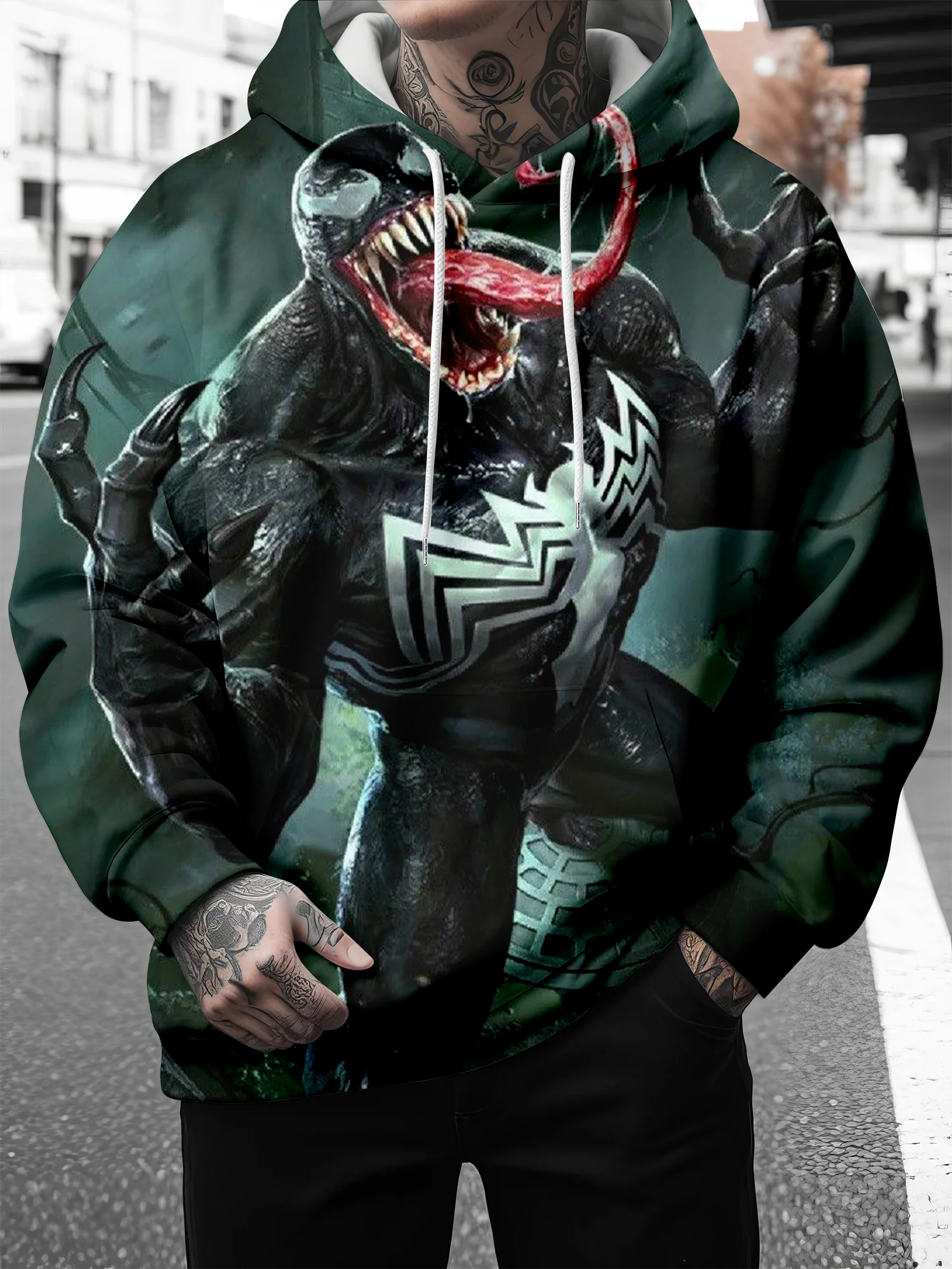 

Marvel Venom 3D printed hoodie, suitable for outdoor sports, with a trendy and cool design combined with comfort