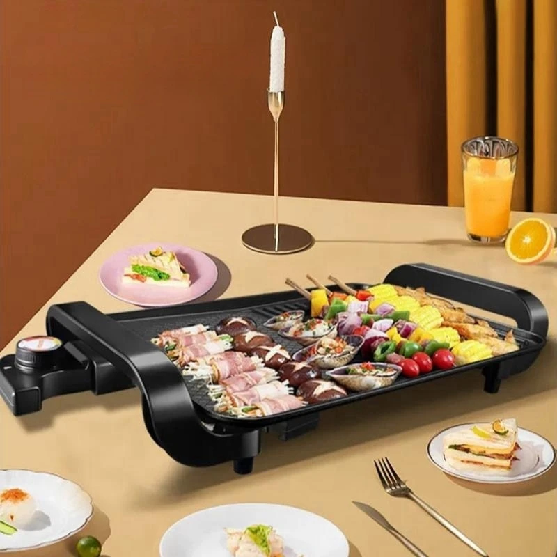 SUPOR Electric Grill with Non-stick Griddle and Barbecue Skewers Multifunctional Griddle for Home Use BBQ Grill Electric Grills