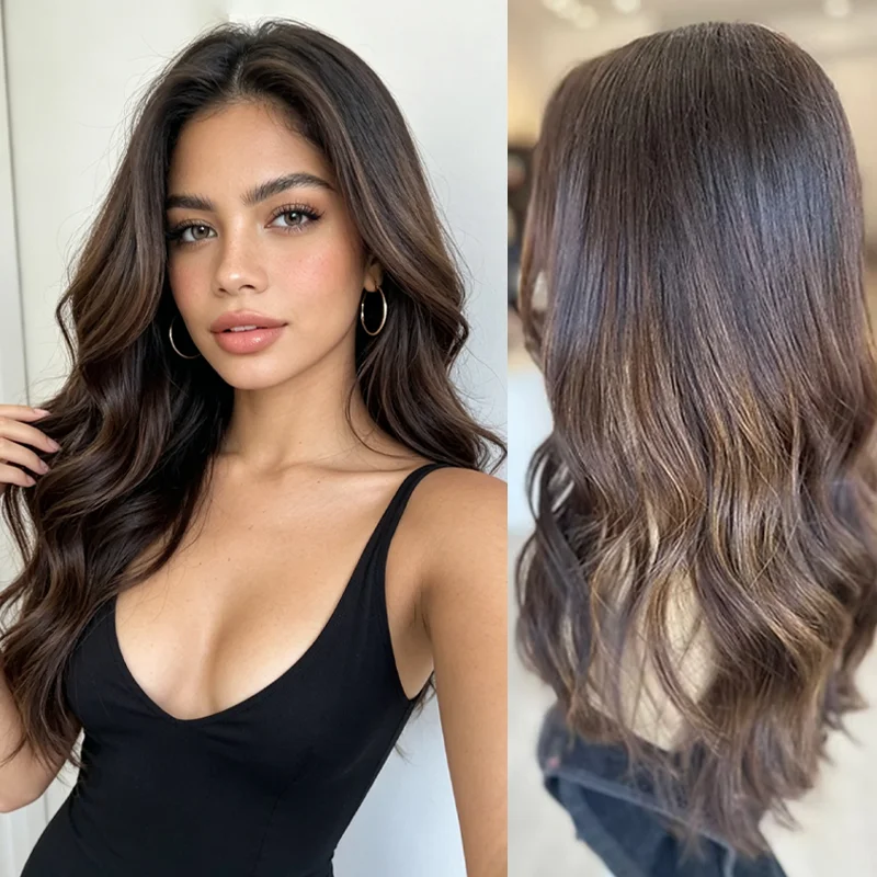 small-cap-brown-warm-caramel-balayage-synthetic-wig-for-black-women-with-highlights-lace-front-wig-heat-resistant-daily-wear-wig