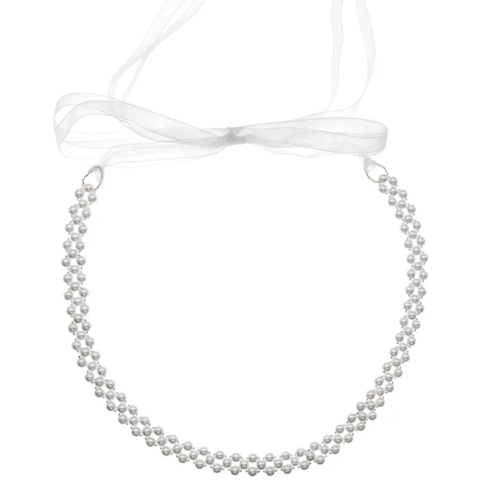 

Элегантный пояс-цепочка с жемчугом и стразами, длинная лента-ремень для талии, тонкий поясной ремень для вечеринок