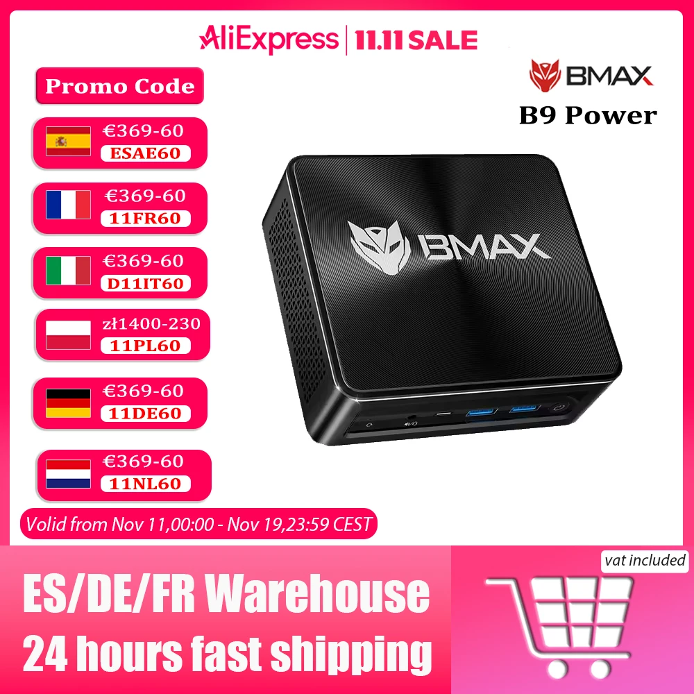 Bmax b9 power mini pc intel core i9-12900H 14 kerne max 5,0 ghz 24gb ddr5 32gb ddr4 ram 1tb ssd wifi 6 bluetooth 5,2 desktop pc