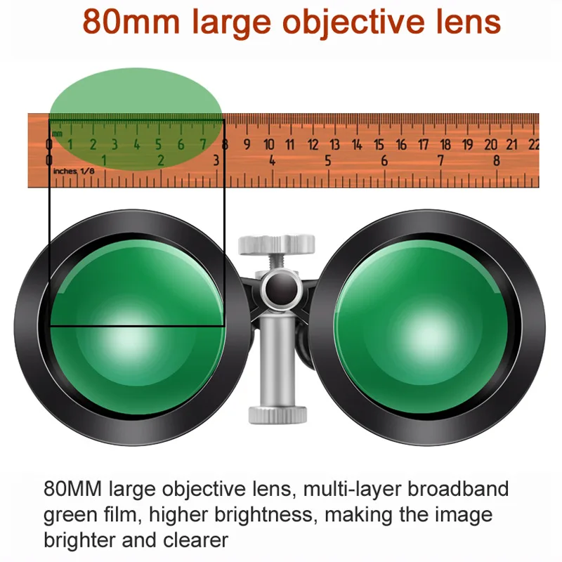 Imagem -05 - Telescópio de Grande Calibre para Visualização ao ar Livre Alta Ampliação Zoom de Alta Definição Binóculos 2575x80 Novo