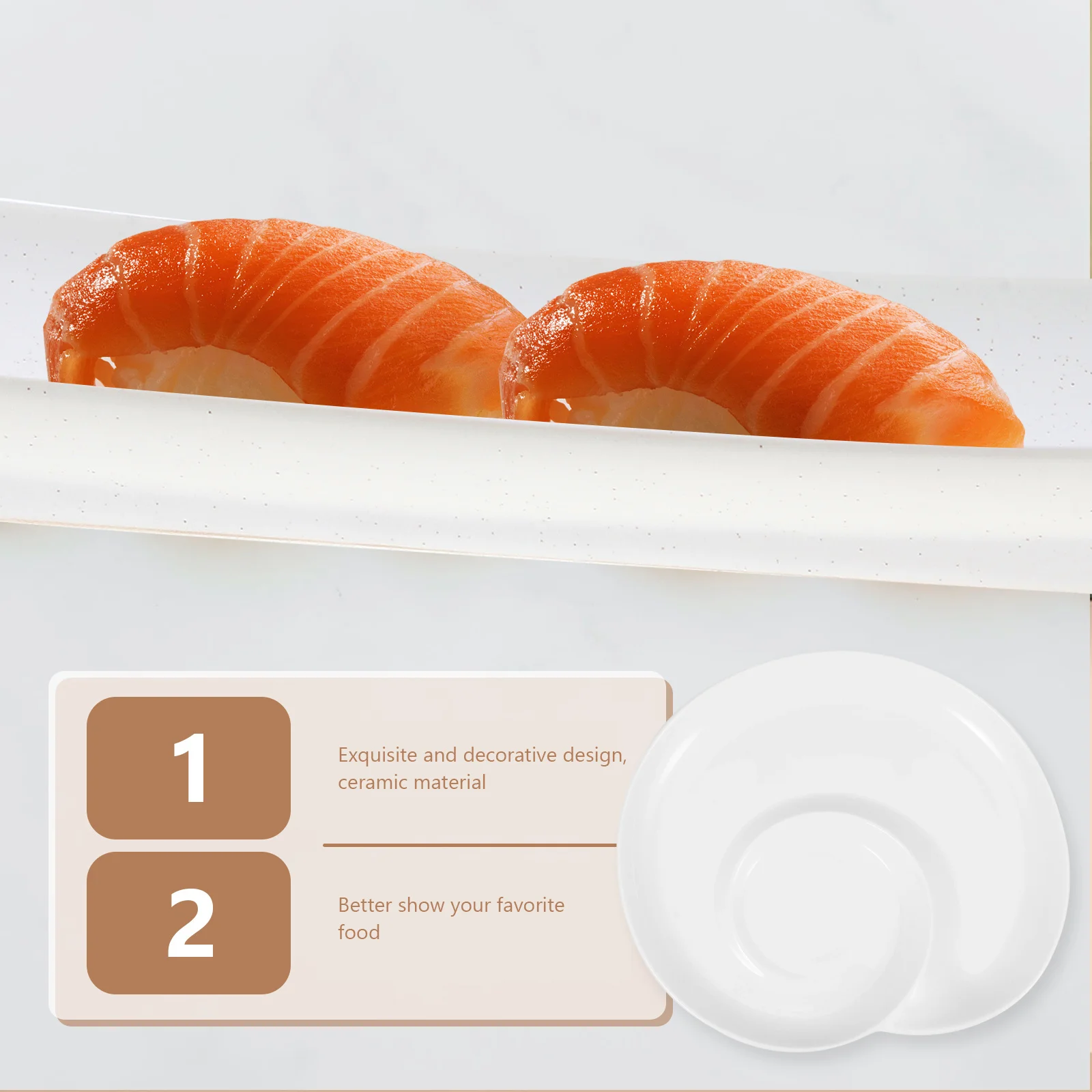 

Decorative Divided Ceramic Plate for Dining Table Office Living Room Entertaining Dumpling Plate Ceramic Dish Sauce Holder