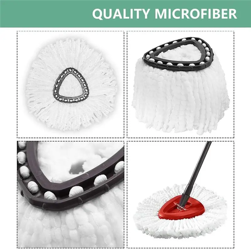 B15C 6PCS Mop Heads Replacements, Spin Mop Replacement Head Deep Cleaning Machine Washable And Easy-To-Replace For O-Ceda