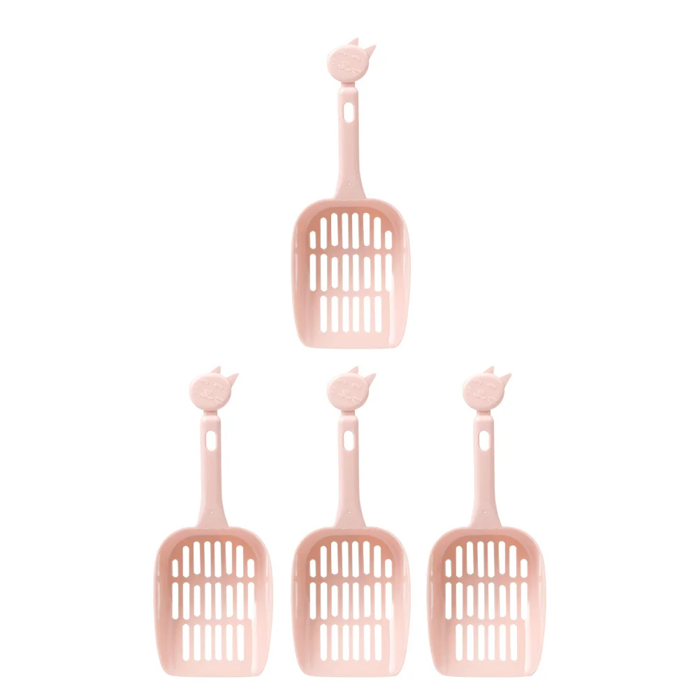 

4pcs Cat Litter Scoop Wide Mouth Heavy Duty Pp Material Pet Waste Remover For Cats Small Large Pets Poop Filter Scooper Pet