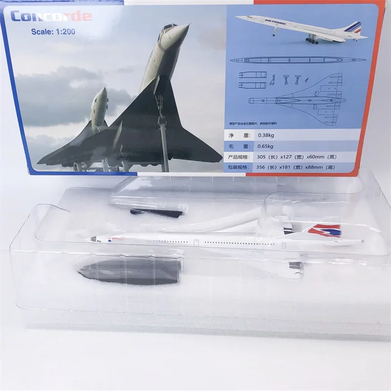Metal Alloy Diecast Avião Modelo Toy, 1:200 Escala, Concorde, Air