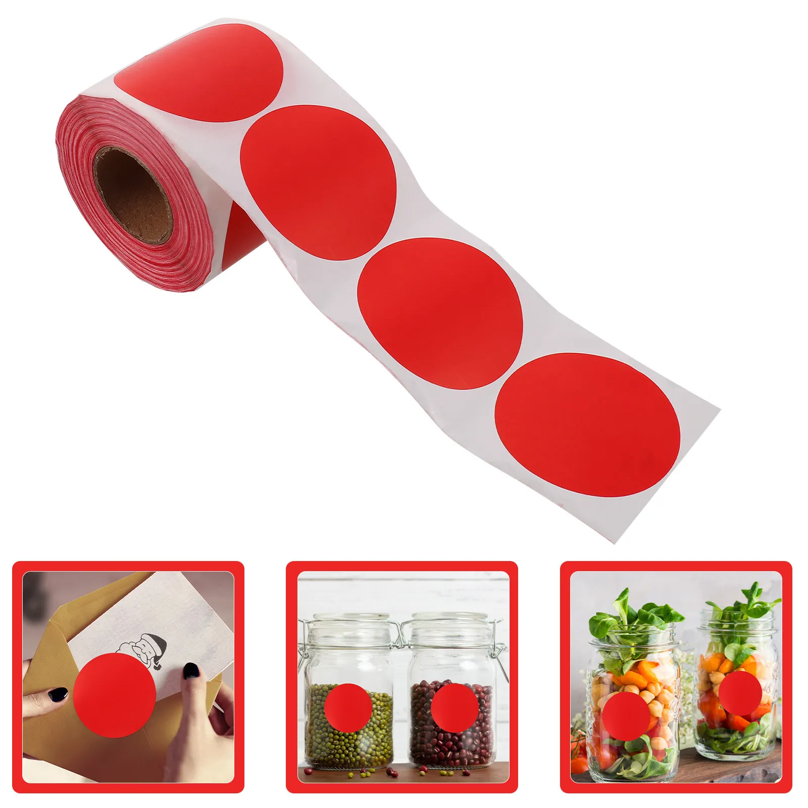 

1 Roll Multi Color Round Adhesive Dot Labels Writable Paper Sticker Rolls for Color Coding Classification Sealing Envelopes Home