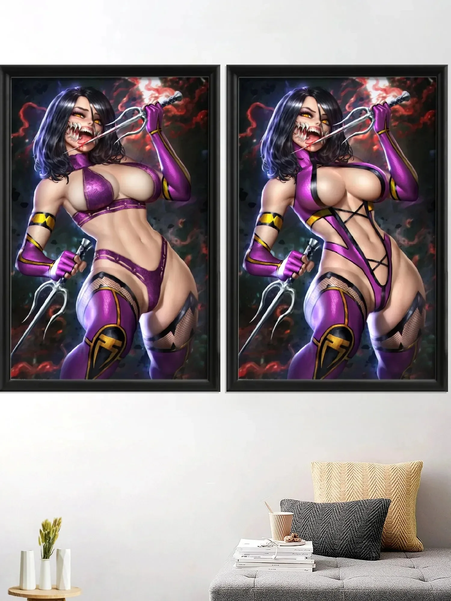 Mileena Anime Jade Cassie Cage Mortal Kombat Cartoon Sexy Nude Girl Art-Poster Decor Decoration Silk Picture Home