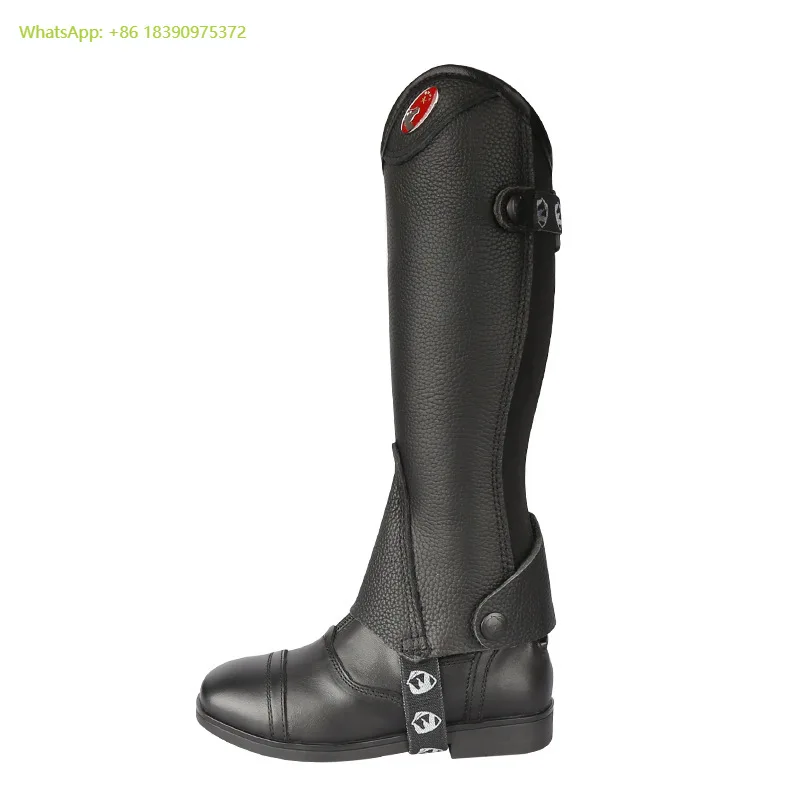 

Man's Women's Equestrian Cowhide Leggings Guards Kid's Riding Leggings Guards Horse Equipment