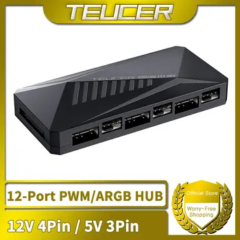 TEUCER LP-6P PC ventilátor PWM/ARGB HUB 1 až 6 5V/3Pin 12V/4Pin vícecestný rozbočovač AURA ventilátor chladič prodlužovací kabel adaptér 8 nejlepší prodej 6pinový rozbočovač ventilátorů - №8