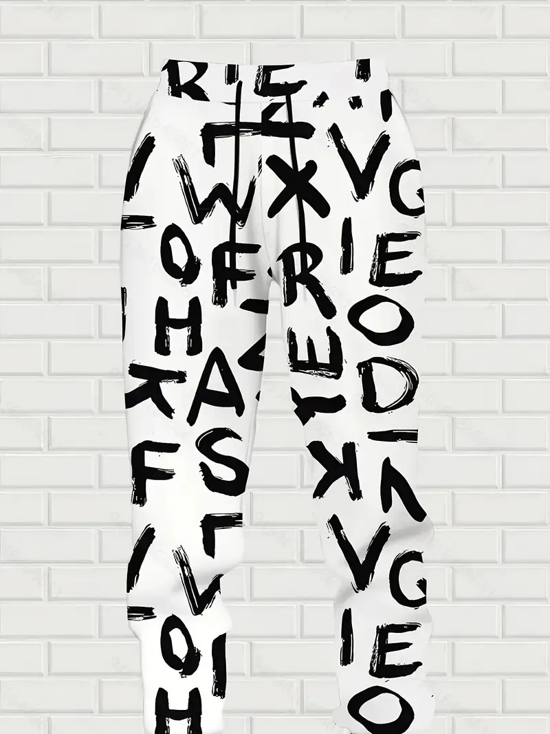 El nuevo conjunto para hombre para primavera y otoño de 2025, es un casual, moderno, suave y cómodo con estampado de letras 3D.