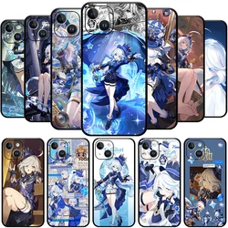 Furina genshin impact cryo เคสโทรศัพท์5ดาวน่ารักสำหรับ iPhone 15 14 13 12 11 PRO MAX MINI xsmax SE3 2 7 8 PLUS