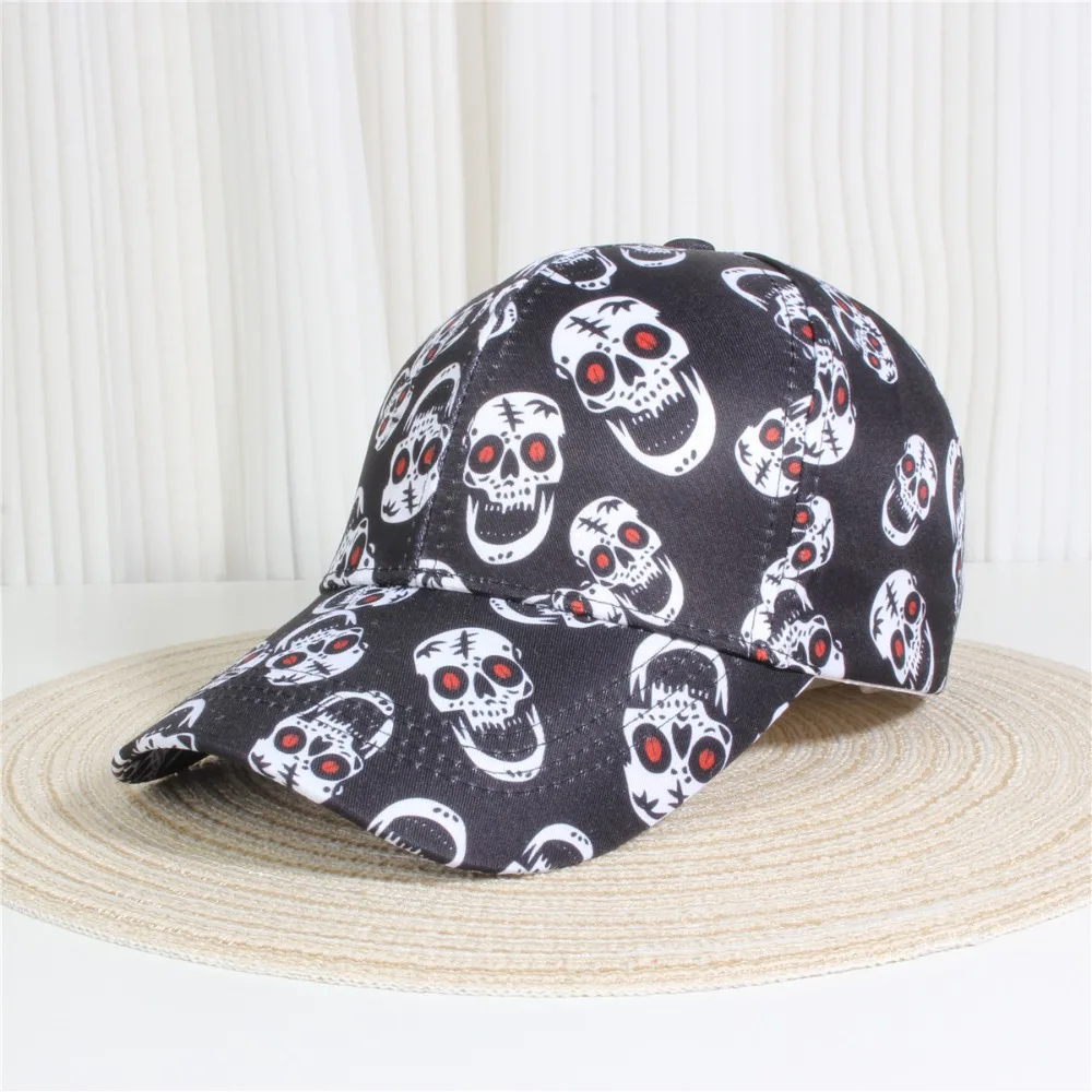 High Quality Unisex Baseball Caps Adjustable Personalized Hip Hop Cap Skull Print Anti-Sun Casual Hats