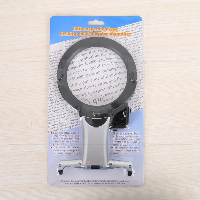 Desktop Magnifier Lamp Flexible Table Led Magnifier Lamp 2.5X 6X Magnifying Glass with Led Light Jewelry Loupe Reading Lupe