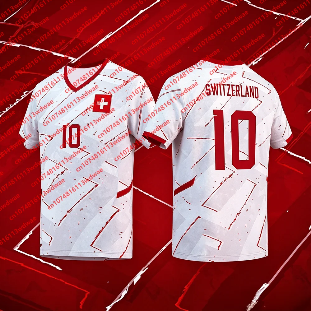 Maillot classique de la Suisse à séchage rapide, maillot SWITZERLAND 10, tenue d'entraînement nationale de la Suisse, édition spéciale, t-shirt pour enfant