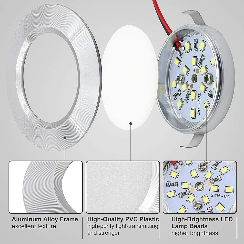 Imagem -06 - Led Recesso Simples Ceiling Down Light dc 12v 3w Ultra Fino 14 mm Room Bulb Cozinha rv Wine Cabinet Iluminação Decorativa