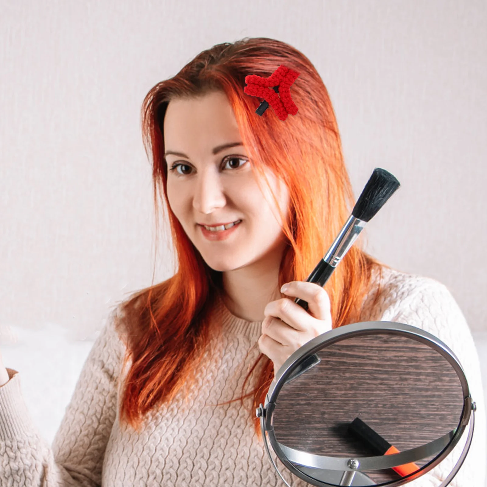 1 paar Creatieve Haarspeldjes Voor Vrouwen Handgebreide Rode Boze Mark Barrette Leuke Cartoon Eendenbek Snap Clip Voor styling Krullend