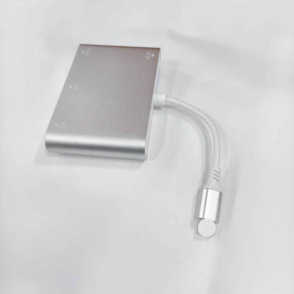 

4 In1 Digital Audio Video HDTV Converter Lighting to HDMI-Compatible VGA AV Adapter for I Phone Xs X XR 8 7 to TV USB Cable