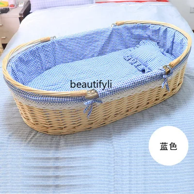 Rattan crib Baby crib Car soothing crib Baby crib, portable hand basket