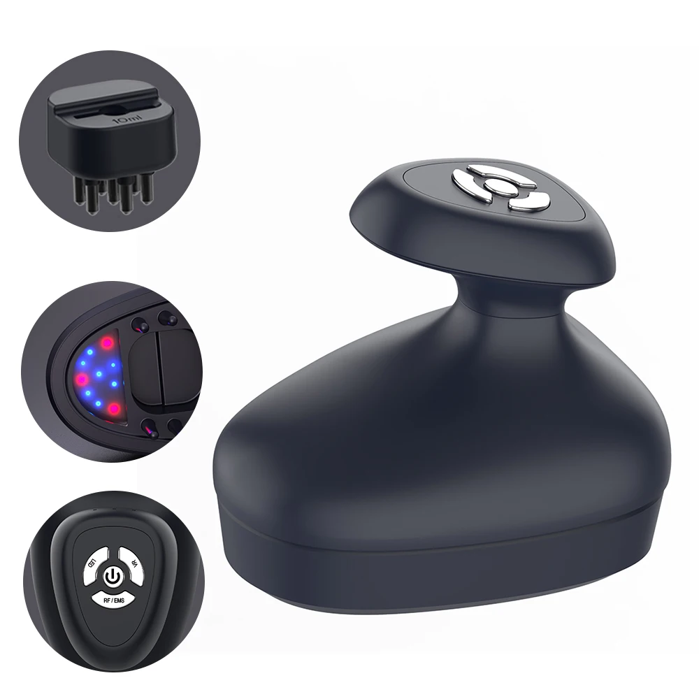 Professionele Aangepaste Multi-Functionele Trillingen Haargroei Elektrische Laser Ems Haar Massage Kam