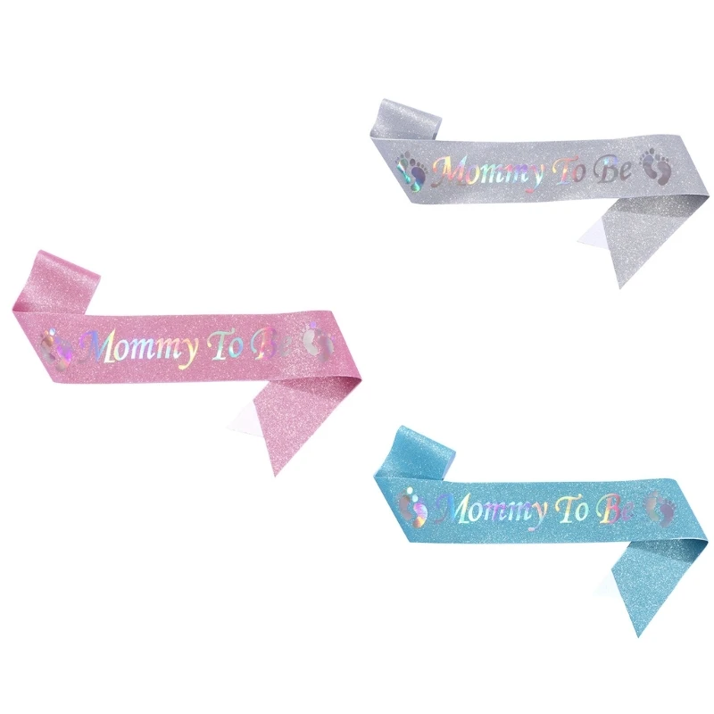 

Mommys To Be Sash Beautiful Ribbon and Glitter Text Satins for Gender Reveal,Welcome Baby,Baby Sprinkle,Baby Shower Decor