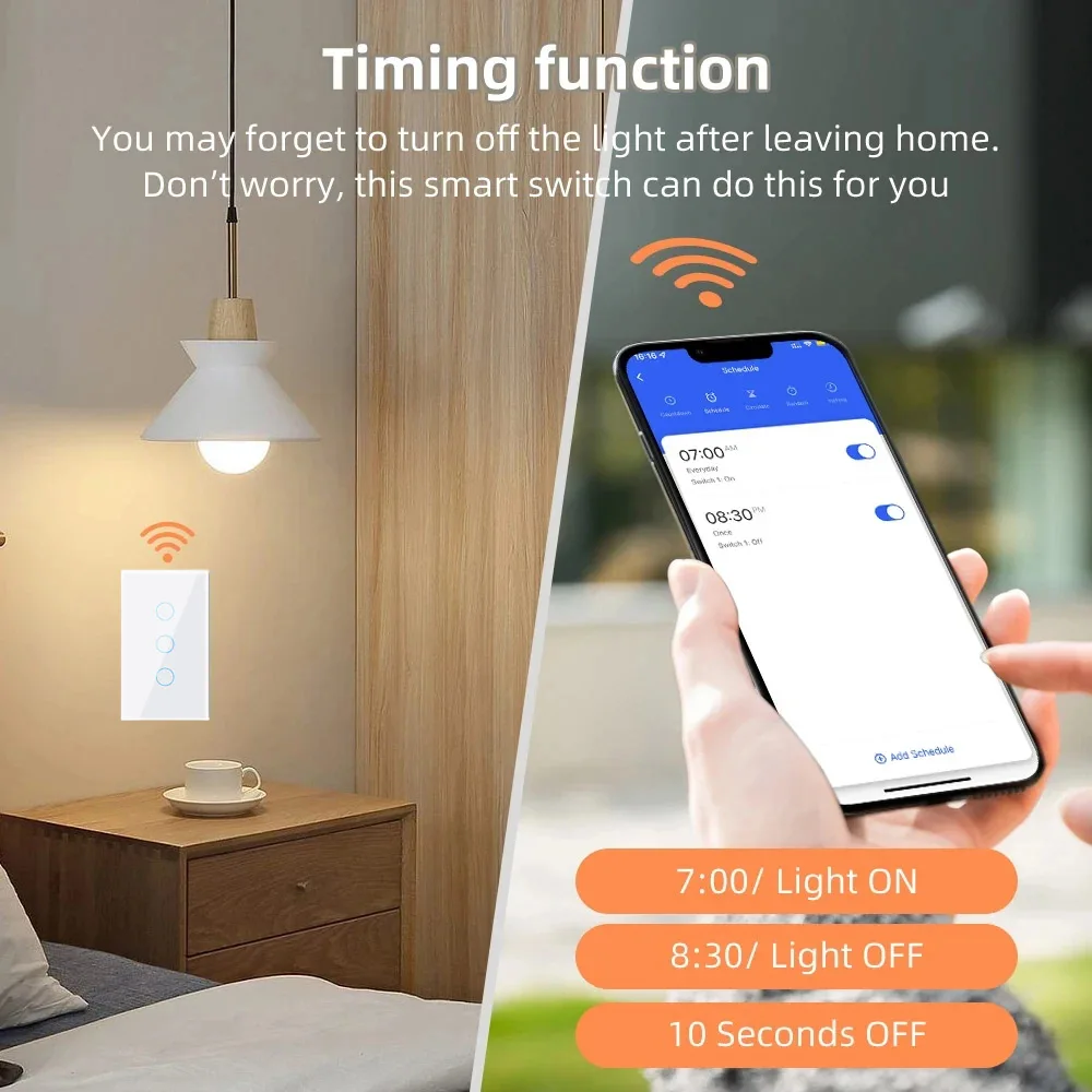 Matter Homekit WiFi الذكية ضوء اللمس الجدار التبديل 1 2 3 4 عصابة 2-way التحكم التبديل دعم Siri SmartThings أليكسا جوجل المنزل