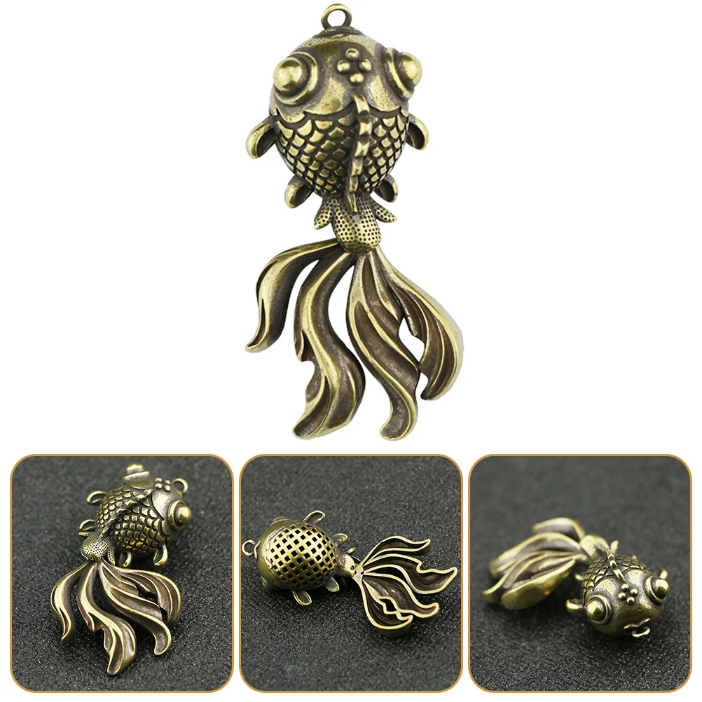 

Exquisite Goldfish Brass Pendant Key Ring Ornament Diy Small Vintage Style Craft Decor For Key Bag Jewelry Accessory Durable