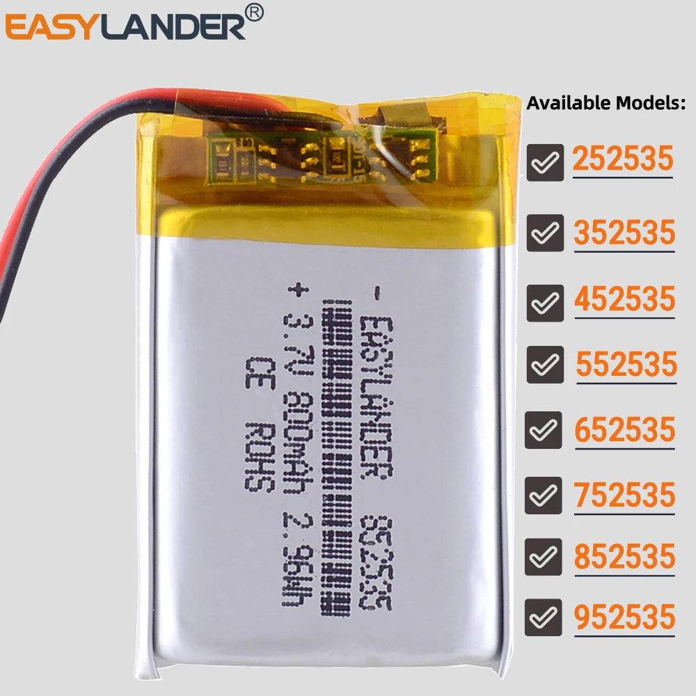 552535 3,7 В, 500 мАч, литий-полимерная литий-ионная аккумуляторная батарея 252535 352535 452535 652535 752535 852535 952535