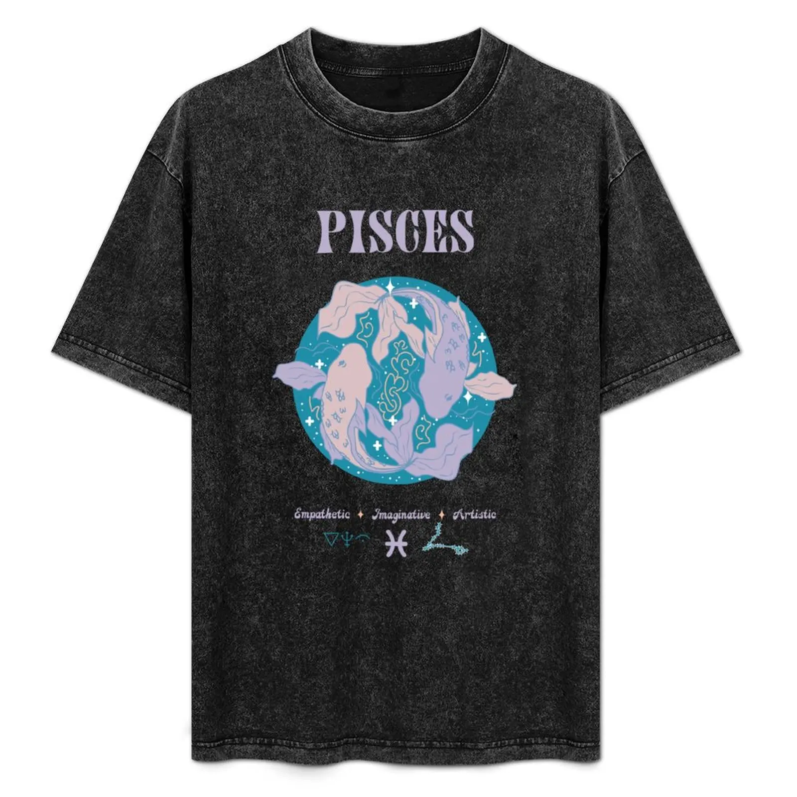 Pisces Fish - Muted Jewel T-Shirt customs for a boy graphics Men's clothing