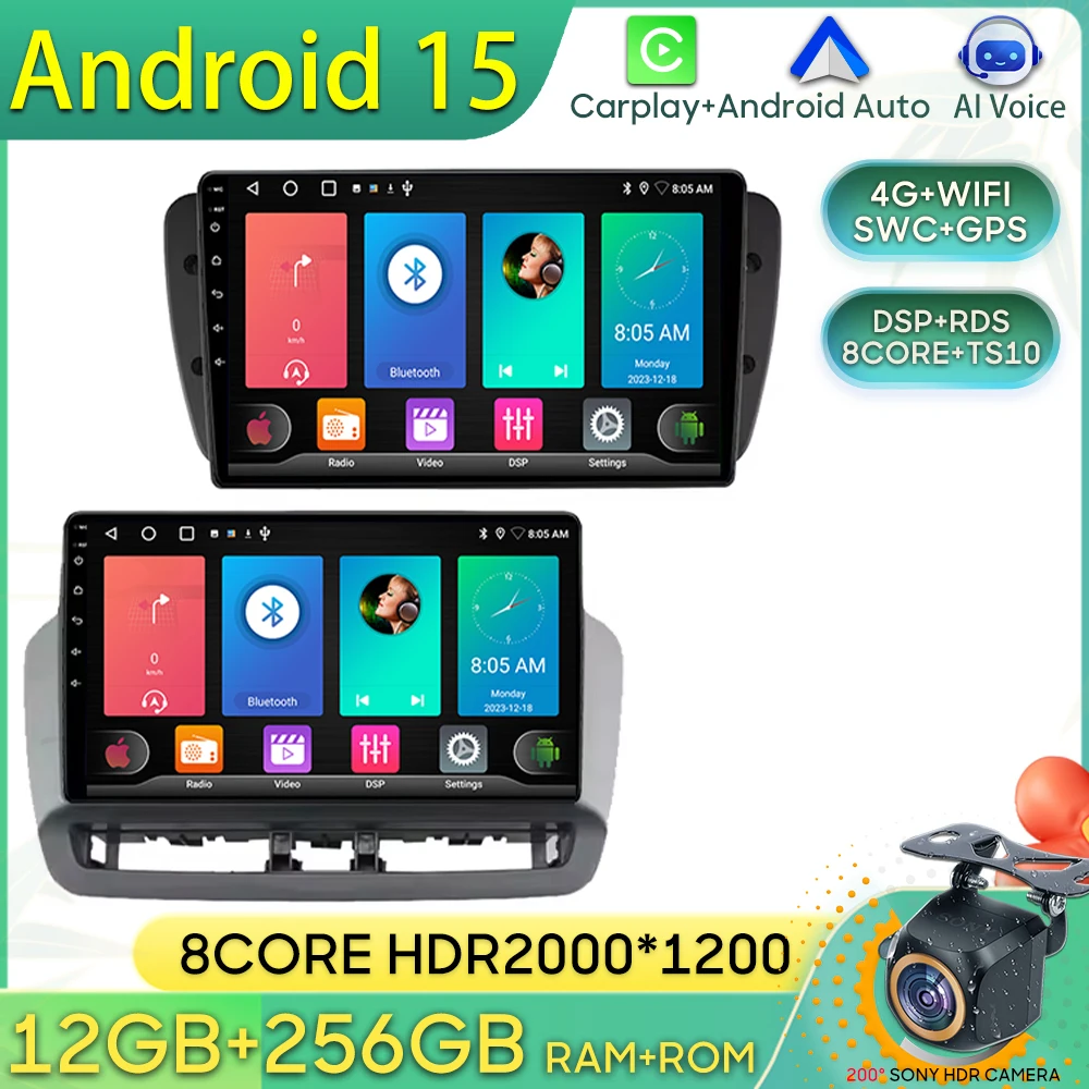 أندرويد 15 راديو السيارة لمقعد إيبيزا 2012-2015 نظام تحديد المواقع والملاحة أندرويد السيارات شاشة Carplay مشغل وسائط متعددة واي فاي 2K No 2din DVD #5