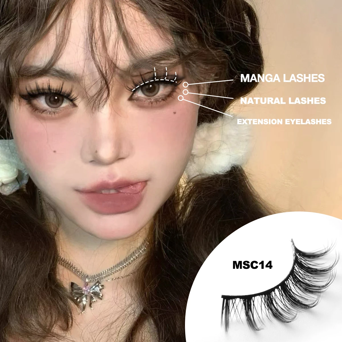 GROINNEYA Manga Wimpern Wimpern 3D Natürliche Falsche Wimpern Flauschige Weiche Kreuz Wispy Natürliche Wimpernverlängerung Make-Up