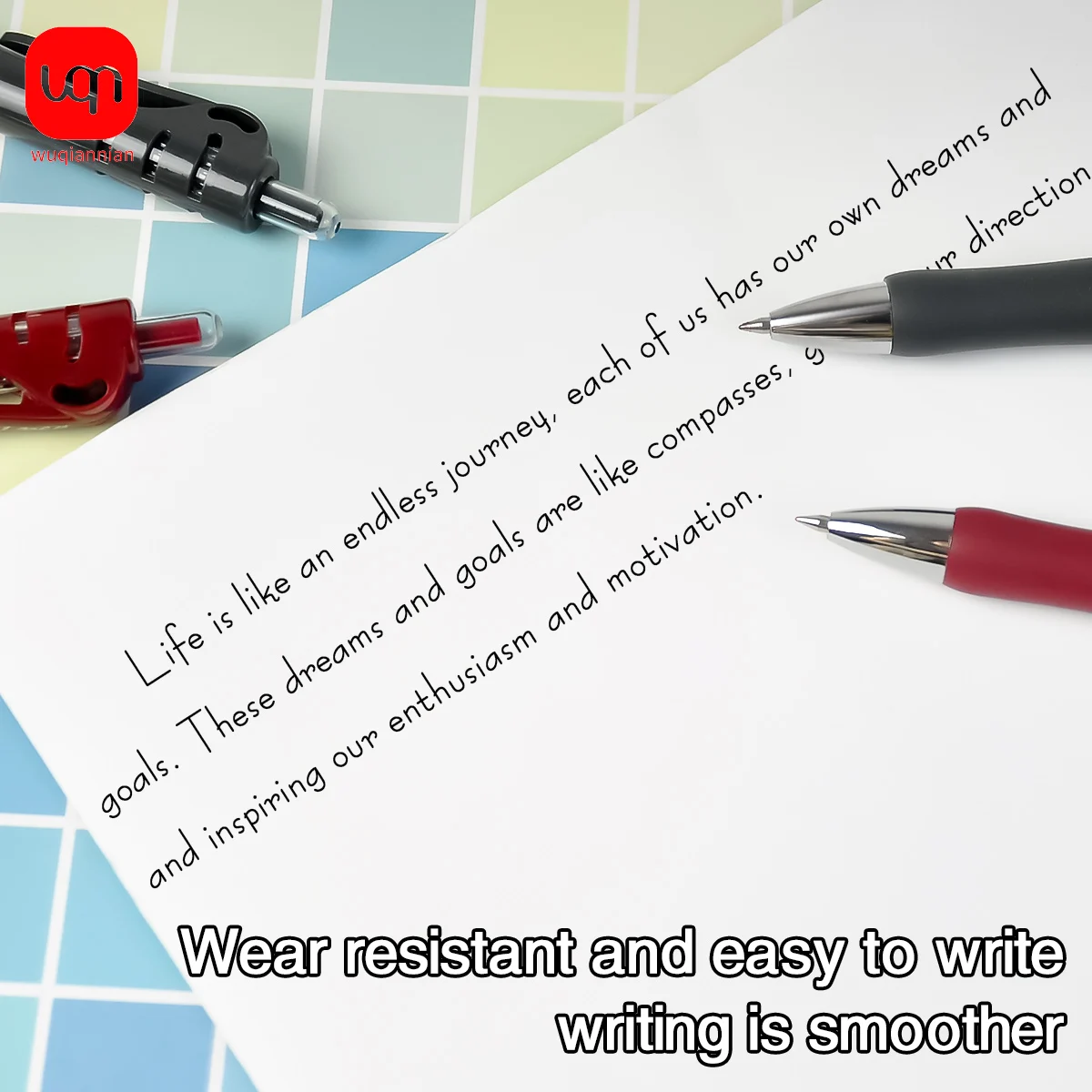 WQN-3/6/12 قطعة قلم حبر جاف عالي الجودة، 0.5 مم جل بنك الاستثمار القومي بالحبر الأسود للمدرسة ومستلزمات الكتابة