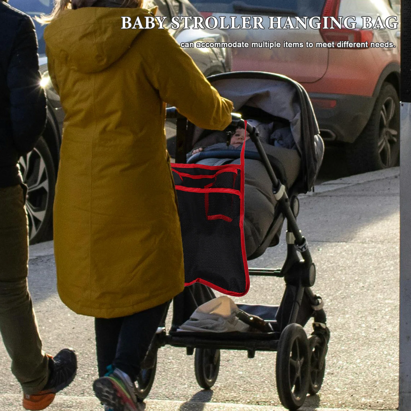 Tas Gantung Kereta Dorong Bayi Multifungsi Kapasitas Besar Organizer Penyimpanan Portabel Keranjang Penyimpanan Kereta Dorong Bayi