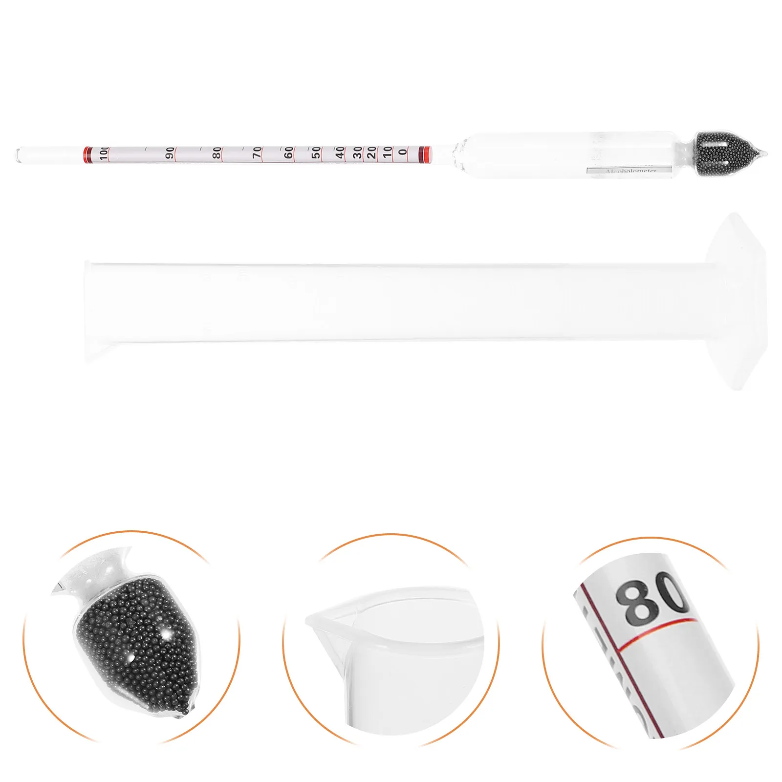 Hydrometer Alcohol Tester Kit for Wine Beer Brewing Specific Gravity Measurement Home Brew Distilling Set