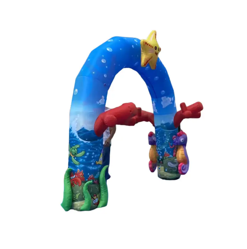3x3m decoração de aquário inflável golfinho arco inflável oceano animal arco explodir entrada