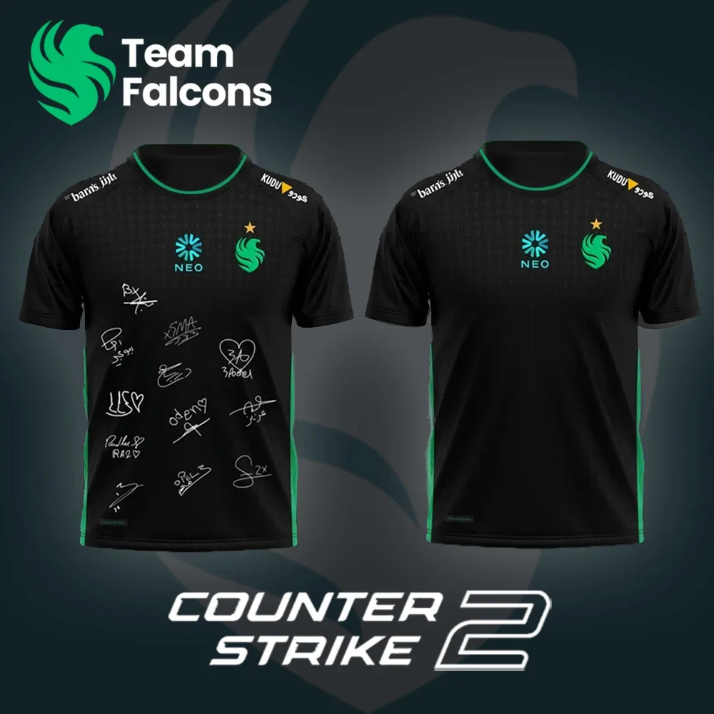 2025 Nuevo Counter-Strike2 Equipo Falcons Esports Uniforme Джерси Transpirable Deportes Moda Fans Regalo Camisetas Sueltas