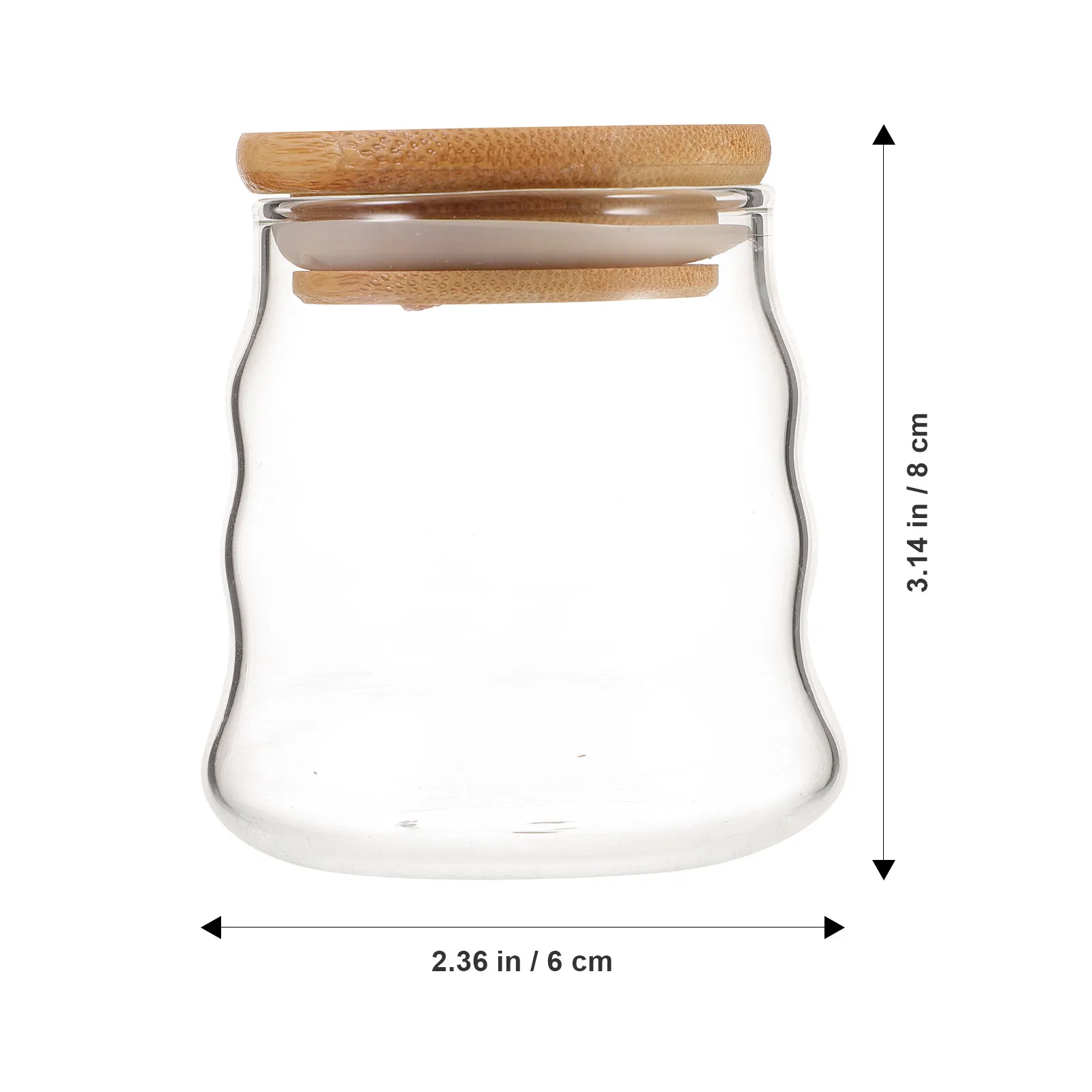 Airtight Glass Storage Jar with Wood Lid for Coffee Beans Tea Sugar Grains and Kitchen Pantry Storage