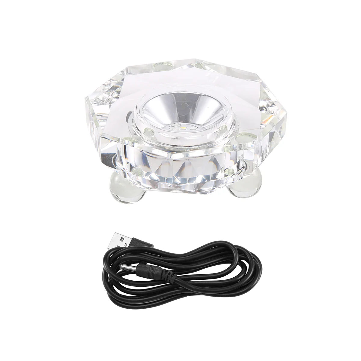 Crystal LED Light Base Multicolor Auto Flashing Pedestal Color Show Stand Lighted Display Plate with Flat Top Surface