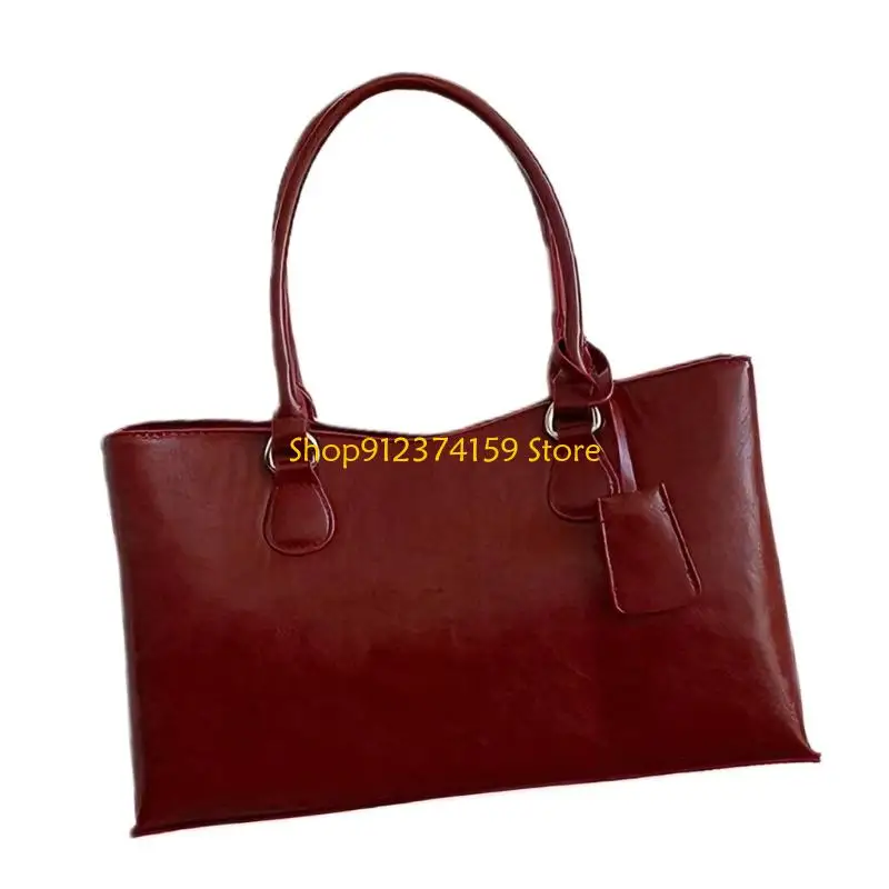 G5AE Practical PU Leather Top Handle Work Bag Ergonomic Design Handbag Large Work Bag for Travel Or Office Use