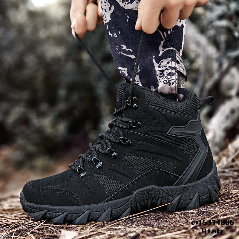 Men's Military Boot Combat Mens Ankle Boot Tactical Army Boot Male Shoes Big Size 39-46 Work Safety Shoes Motocycle Boots