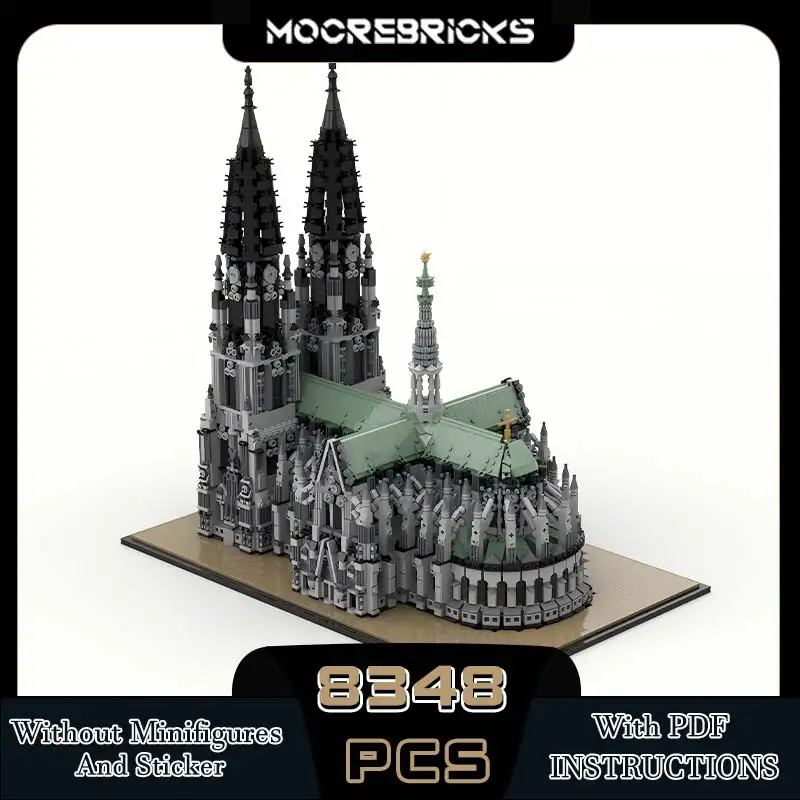 Famous City Medieval Church Bricks Model Cologne Cathedral Modular Architecture Creative Building Blocks Kid's Toys Xmas Gifts