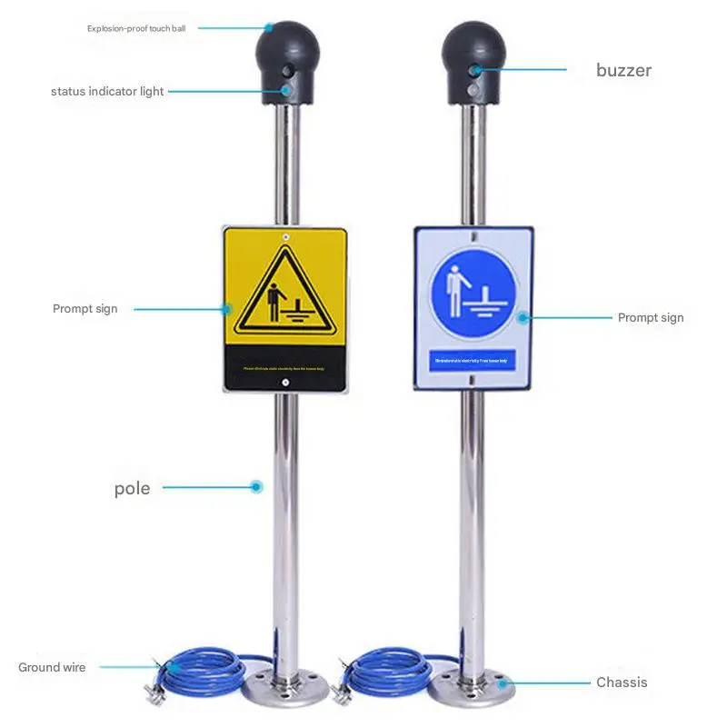 مزيل المراقبة الثابتة المقاوم للانفجار، مزيل التفريغ الكهروستاتيكي الذي يعمل باللمس من الفولاذ المقاوم للصدأ، مزيل ثابت مقاوم للانفجار