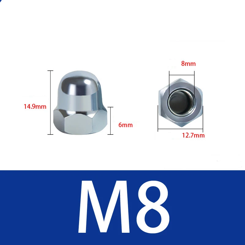 DIN1587 Metric Zinc Plated Hex Cap Nut Domed Nuts For Decrotive M4 M5 M6 M8 M10 M12M 14 M16 M18