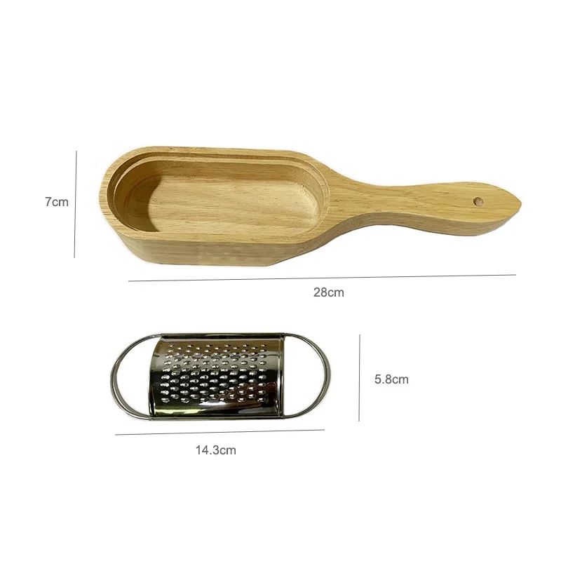 Kitchen Steel Cheese Grater Wooden Box Cheese Lemon Grater Easy Storage