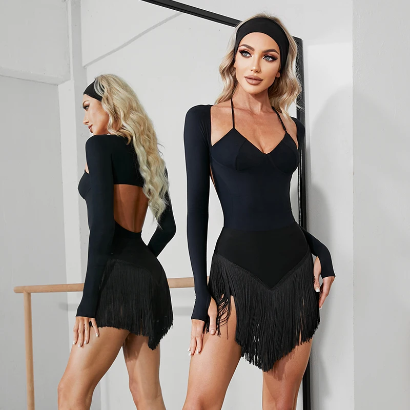 Top da allenamento con cut-out alla caviglia da donna per abbigliamento da ballo latino nel Regno Unito - Prestazioni da sala da ballo con reggiseno incorporato e tessuto elasticizzato