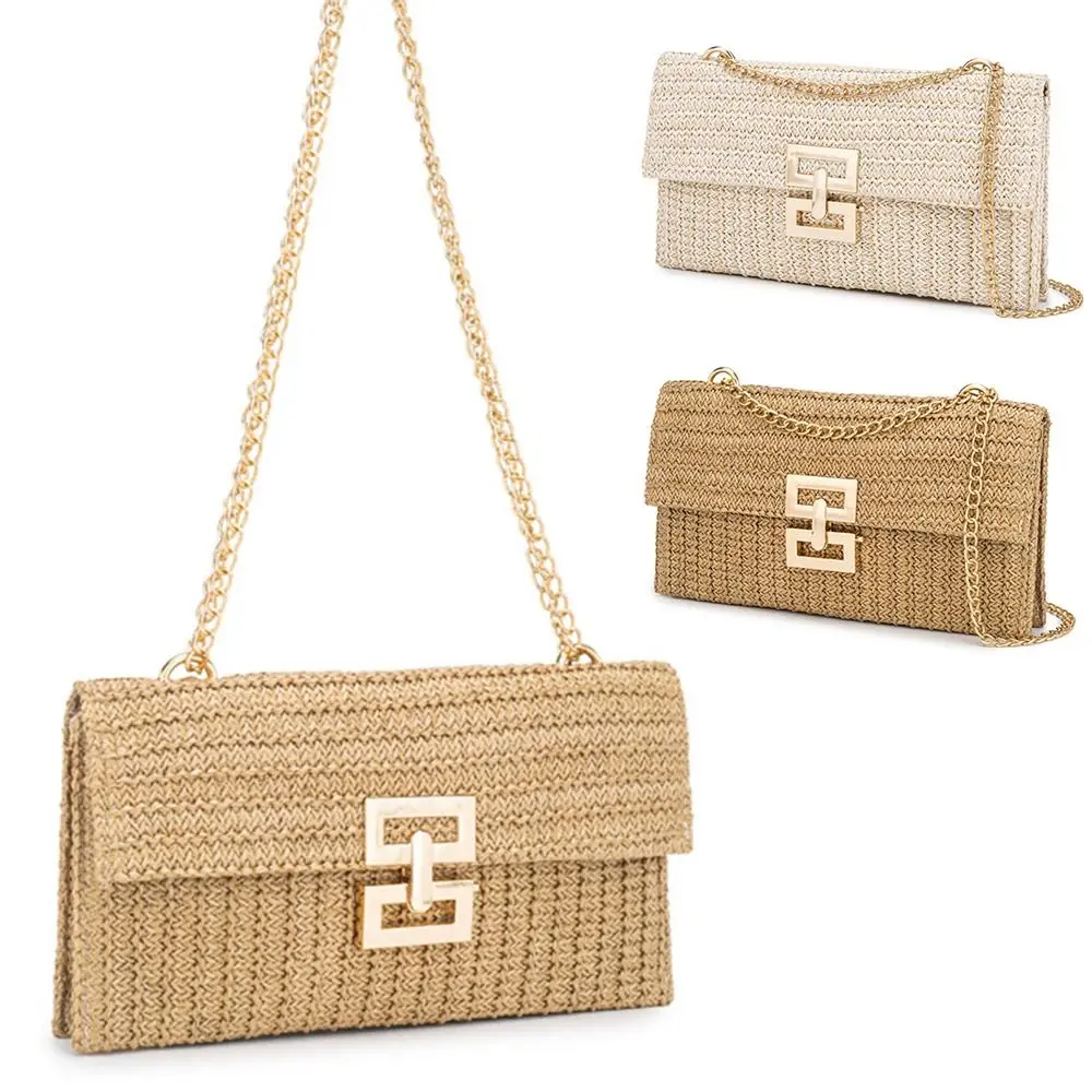 

Повседневная женская соломенная сумка из рафии, вязаная крючком, пляжная плетеная вечерняя сумка из ротанга в стиле ретро, тканые сумки на слинге, дорожные сумки