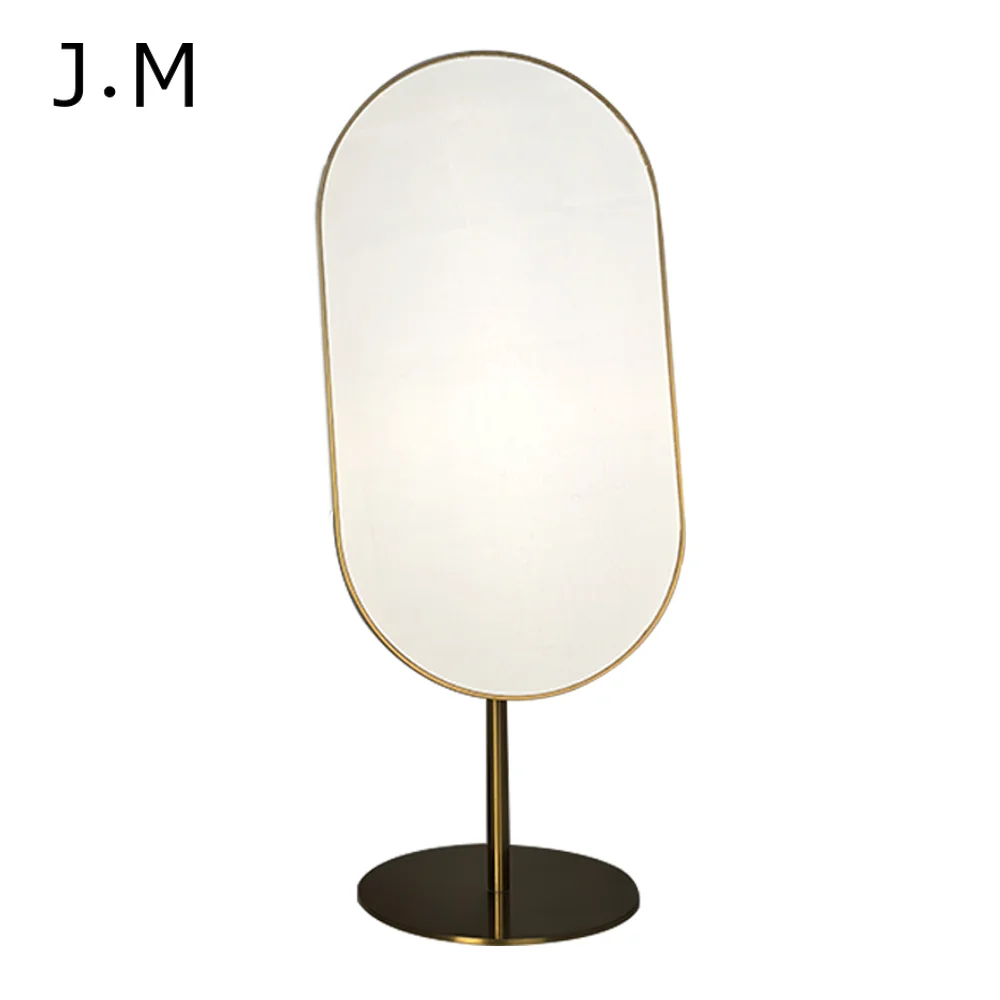 

2Pcs/lot Luxury Tabletop Jewelry Metal Mirror with Stand for Jewelry In Store Decoration Stainless Steel Luxury High Definition