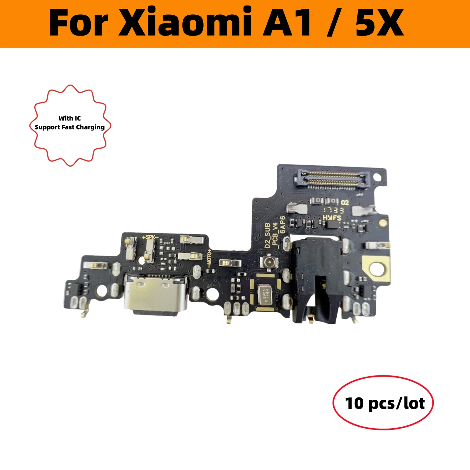 

10 Pcs/Lot USB Charger Dock Flex Cable Connector Board Charging Port Replacement Parts For Xiaomi A1 5X