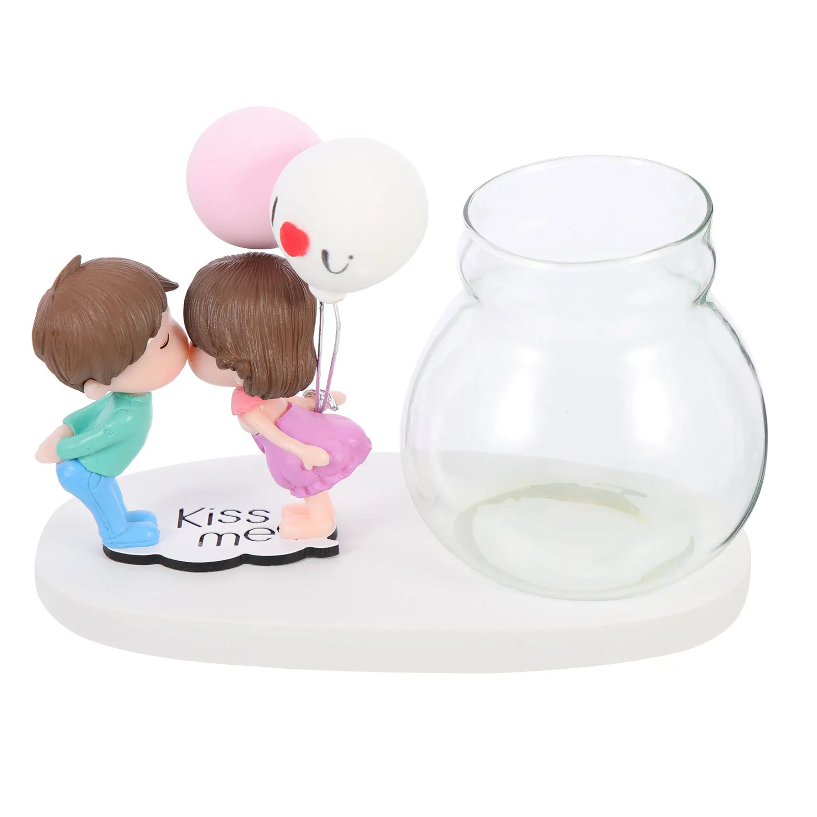 

Home Vase Decoration Hydroponic Small Glass Couple Desktop Planter Practical Exquisite